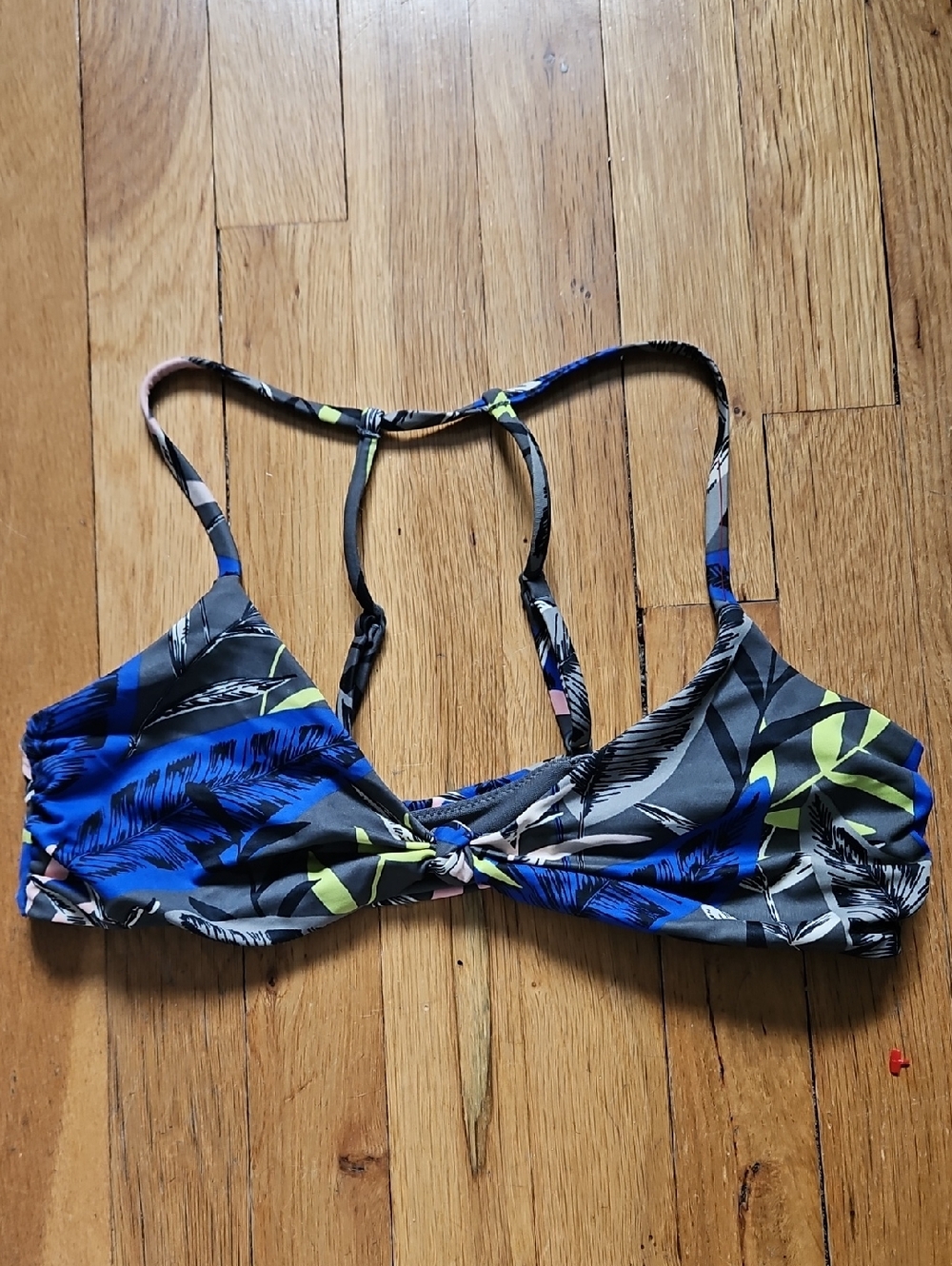 Athleta Midnight Palm Tie Bikini Top
